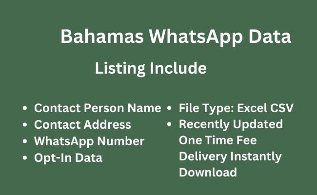 巴哈马 WhatsApp 数据