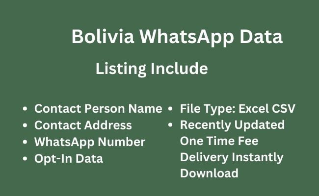 玻利维亚 WhatsApp 数据