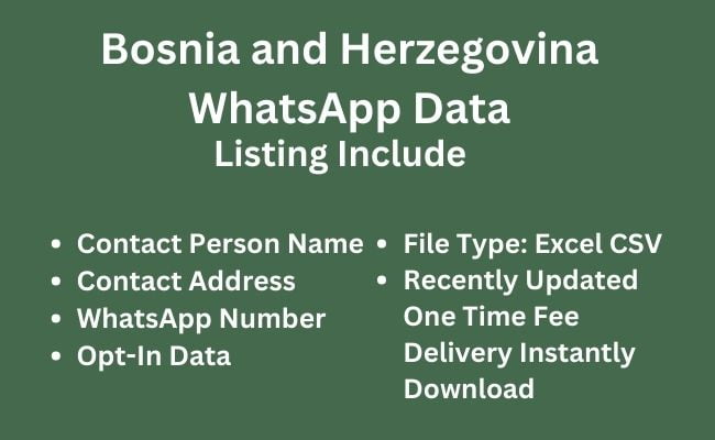 波斯尼亚和黑塞哥维那 WhatsApp 数据