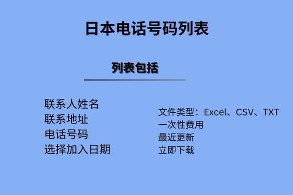 日本电话号码列表