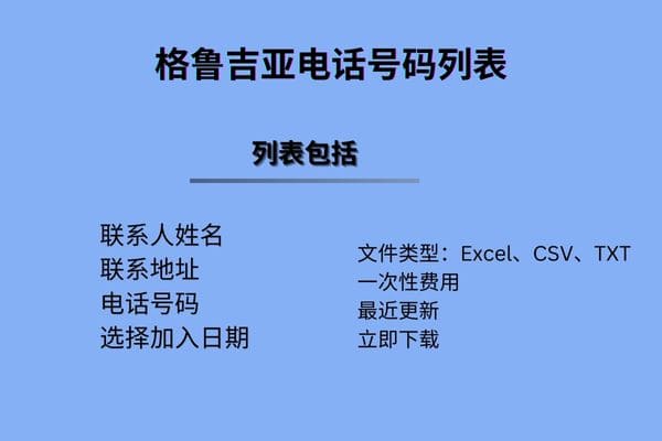 格鲁吉亚电话号码列表