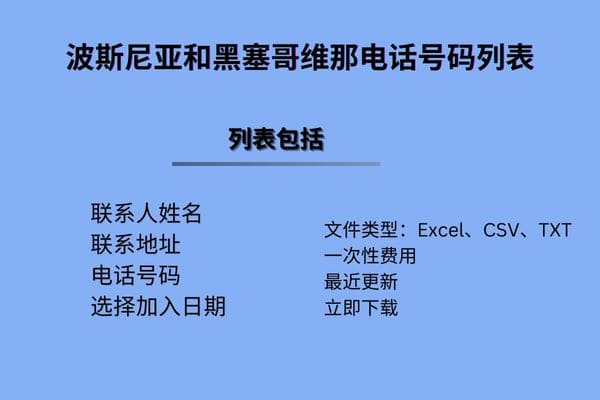 波斯尼亚和黑塞哥维那电话号码列表