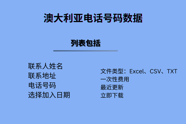 澳大利亚电话号码列表